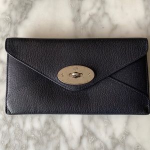 Mulberry Navy Pebbled Leather Continental Wallet